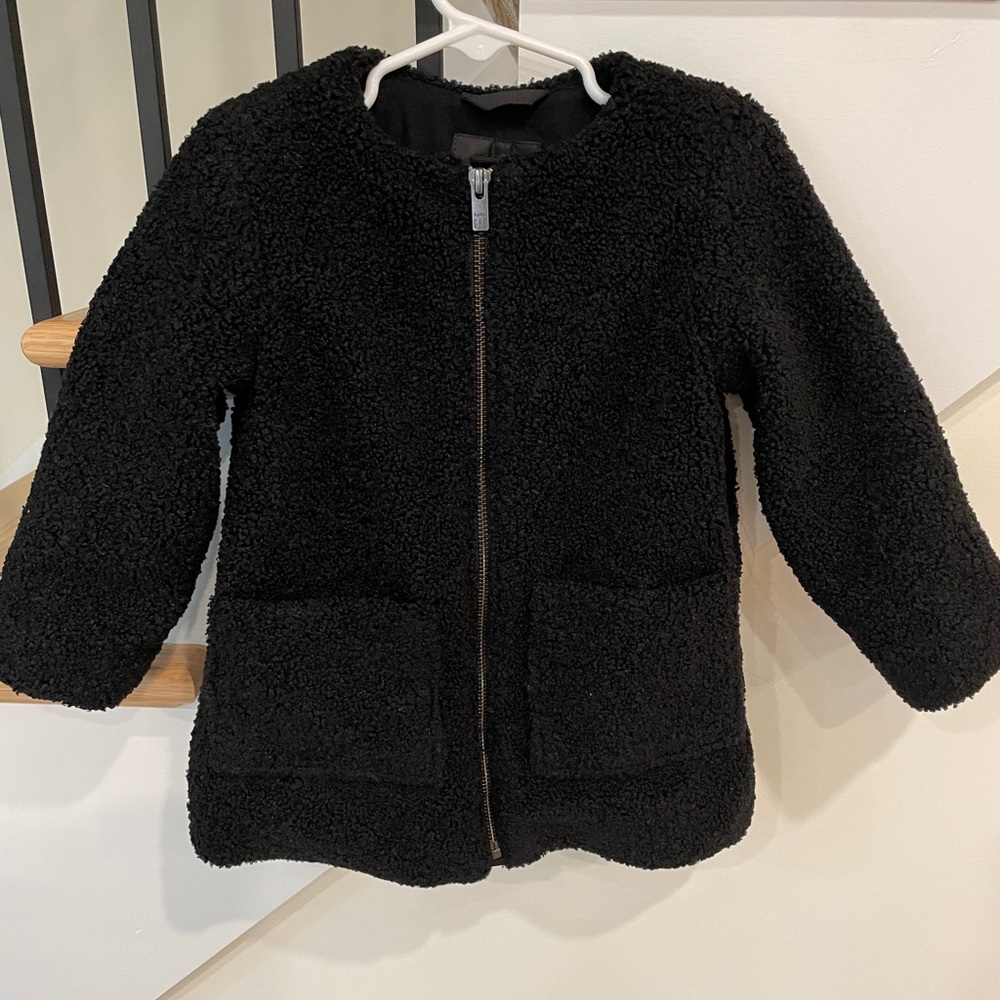 GAP Sherpa coat black Toddler 2T